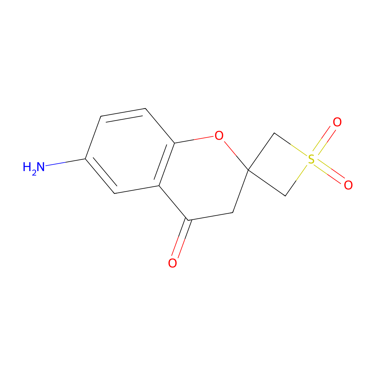 6-Aminospiro[chromane-2,3'-thietan]-4-one 1',1'-dioxide molecular structure, CAS 2199794-35-7