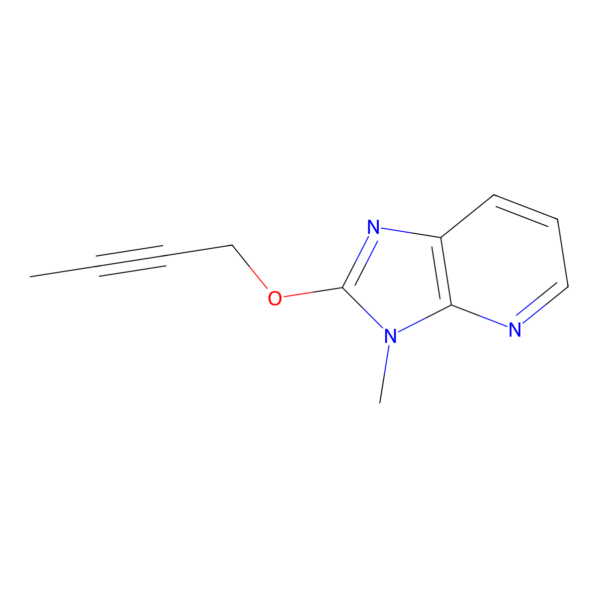 2-(but-2-yn-1-yloxy)-3-methyl-3H-imidazo[4,5-b]pyridine molecular structure, CAS 2199815-71-7