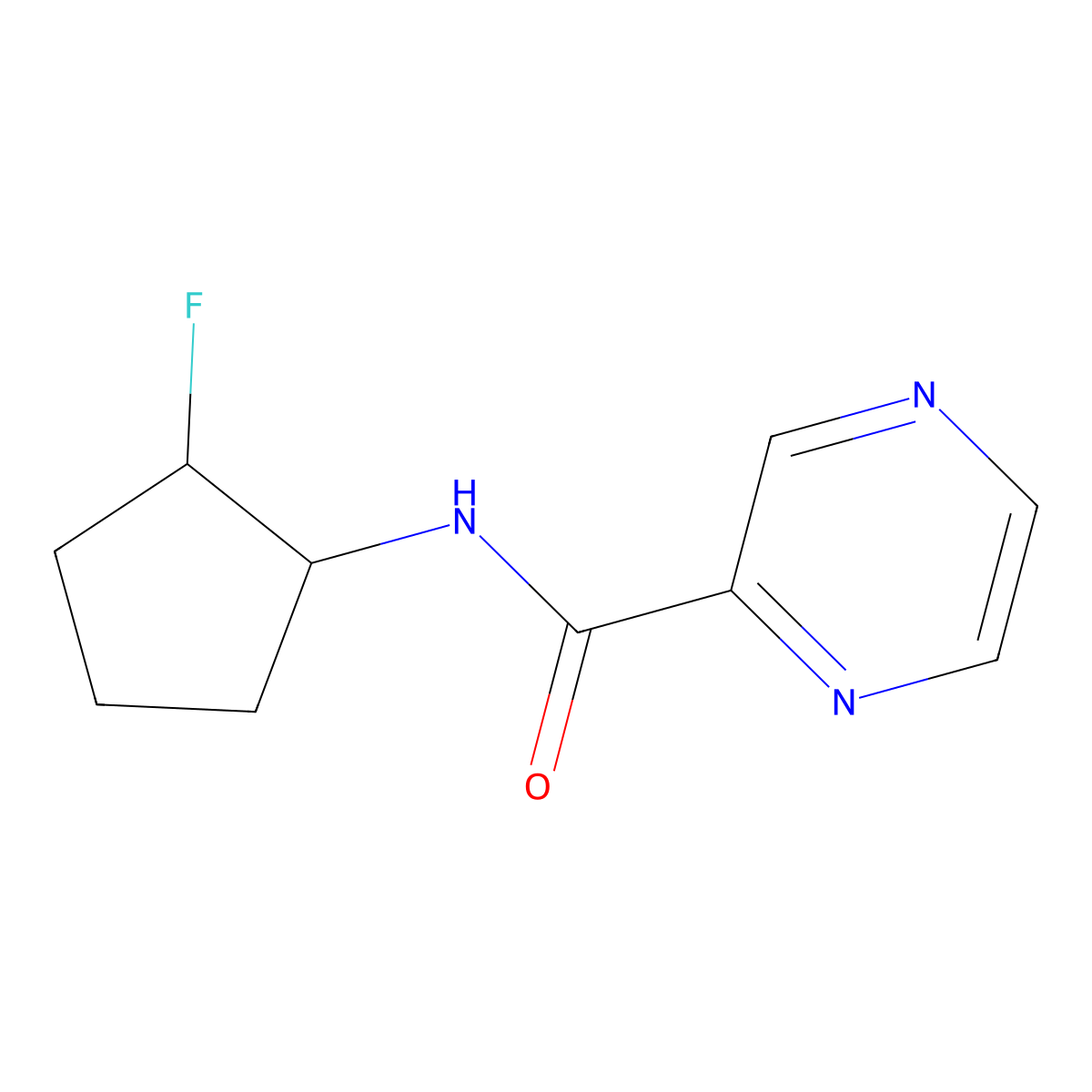 N-(2-fluorocyclopentyl)pyrazine-2-carboxamide molecular structure, CAS 2199835-10-2