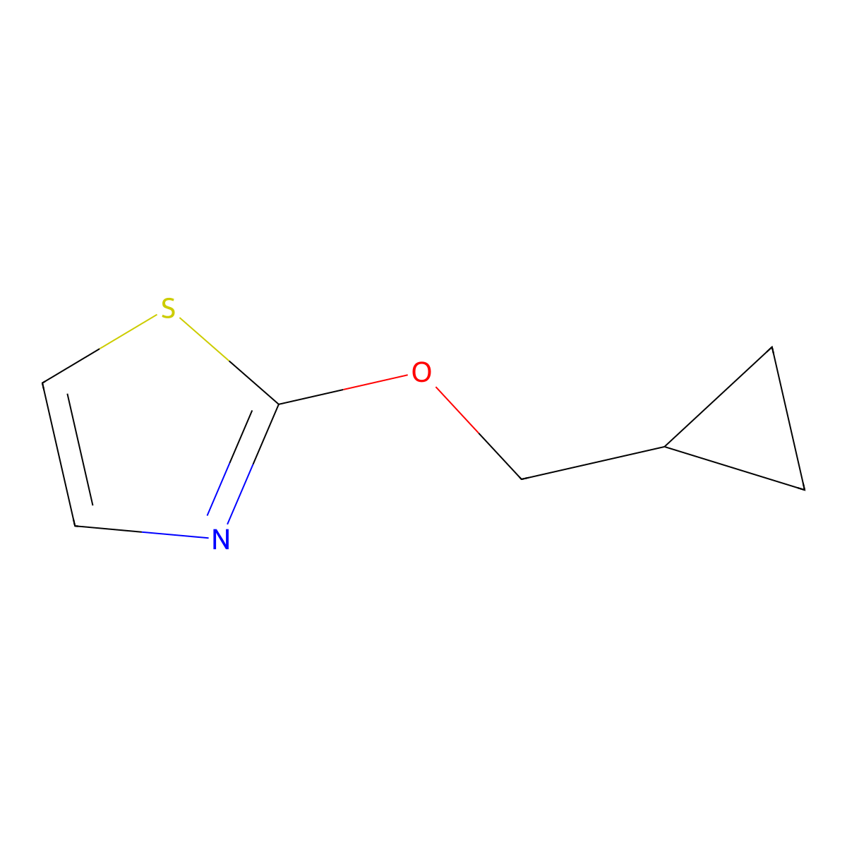 2-(Cyclopropylmethoxy)-1,3-thiazole molecular structure, CAS 2199835-21-5