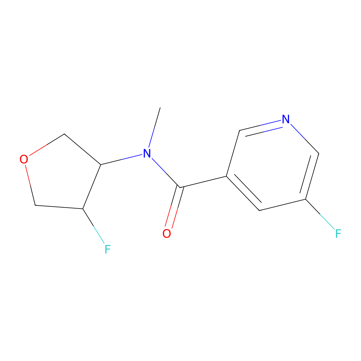 5-fluoro-N-[(3R,4S)-4-fluorooxolan-3-yl]-N-methylpyridine-3-carboxamide molecular structure, CAS 2199836-26-3