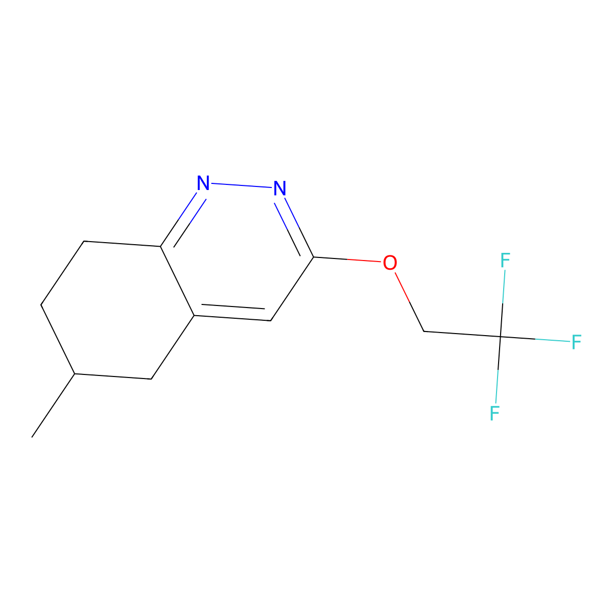 6-Methyl-3-(2,2,2-trifluoroethoxy)-5,6,7,8-tetrahydrocinnoline molecular structure, CAS 2199837-10-8