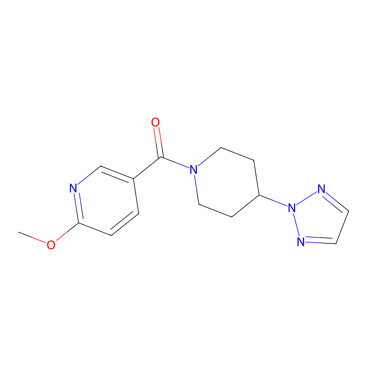 2-methoxy-5-[4-(2H-1,2,3-triazol-2-yl)piperidine-1-carbonyl]pyridine molecular structure, CAS 2199837-76-6