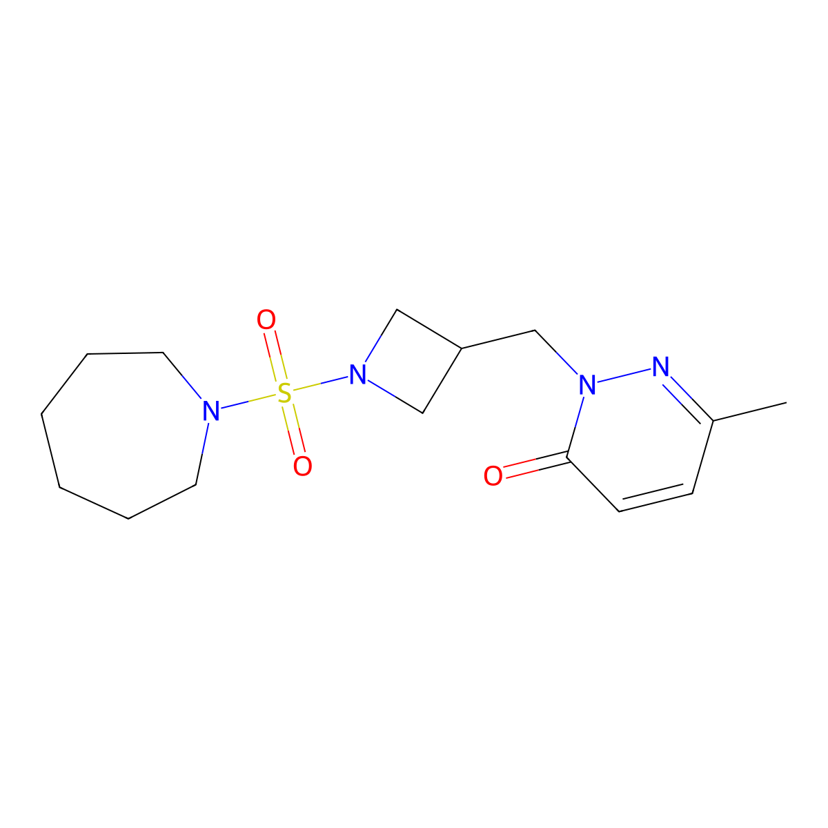 2-{[1-(Azepane-1-sulfonyl)azetidin-3-yl]methyl}-6-methyl-2,3-dihydropyridazin-3-one molecular structure, CAS 2199838-27-0