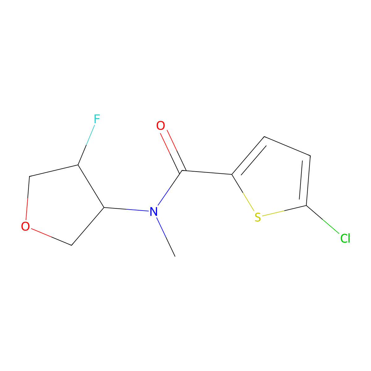 5-chloro-N-(4-fluorooxolan-3-yl)-N-methylthiophene-2-carboxamide molecular structure, CAS 2199870-75-0