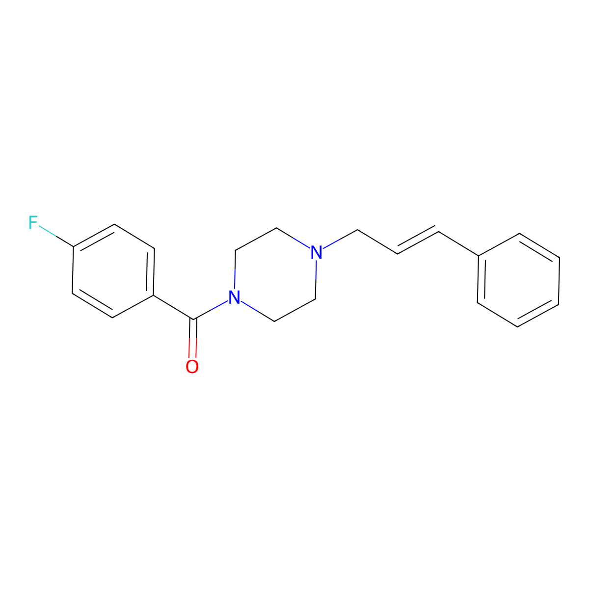 (4-fluorophenyl)-[4-[(E)-3-phenylprop-2-enyl]piperazin-1-yl]methanone molecular structure, CAS 219988-92-8