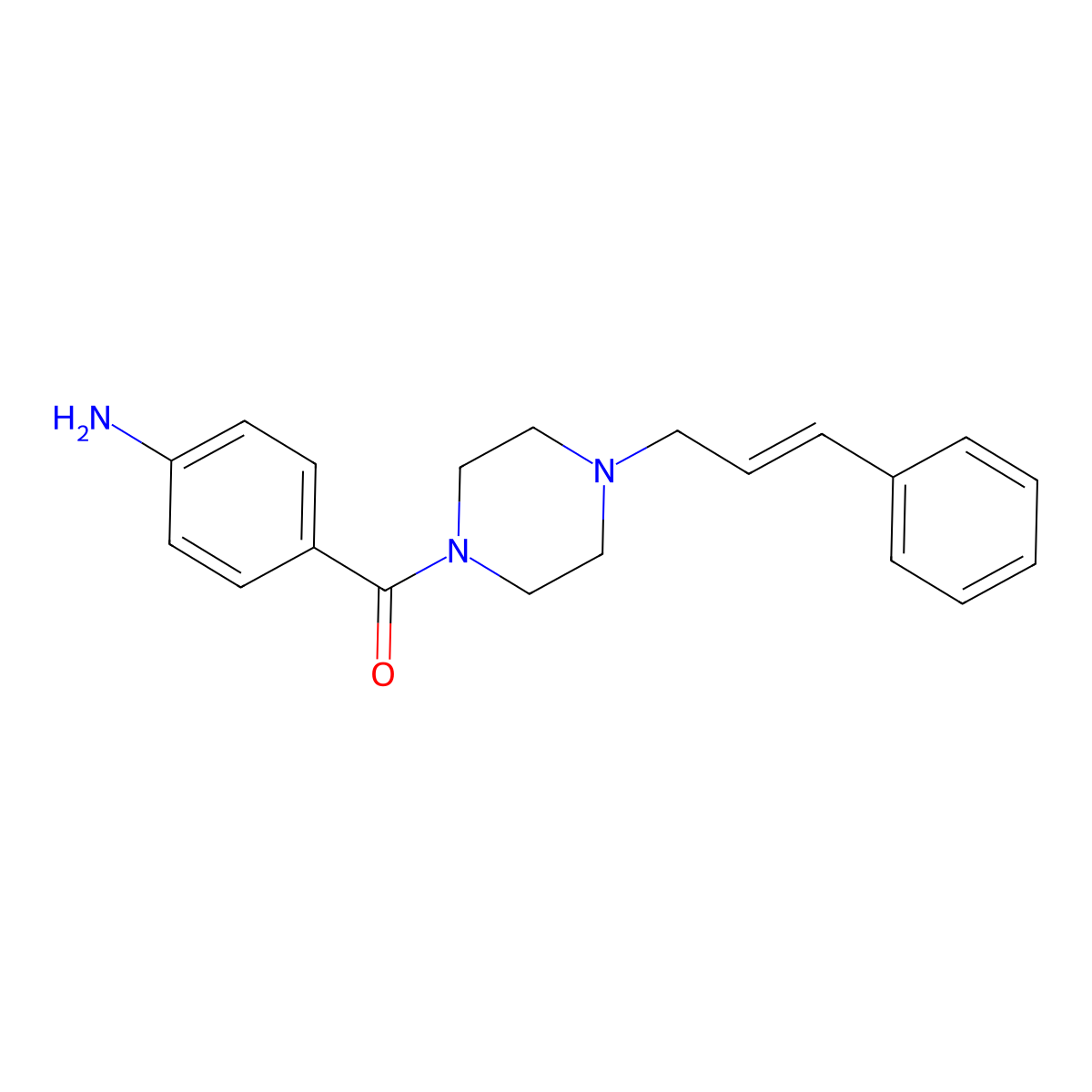 4-{4-[(2E)-3-phenylprop-2-en-1-yl]piperazine-1-carbonyl}aniline molecular structure, CAS 219989-07-8