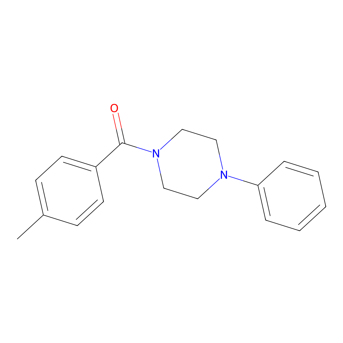 (4-Methylphenyl)(4-phenylpiperazin-1-yl)methanone molecular structure, CAS 219989-26-1
