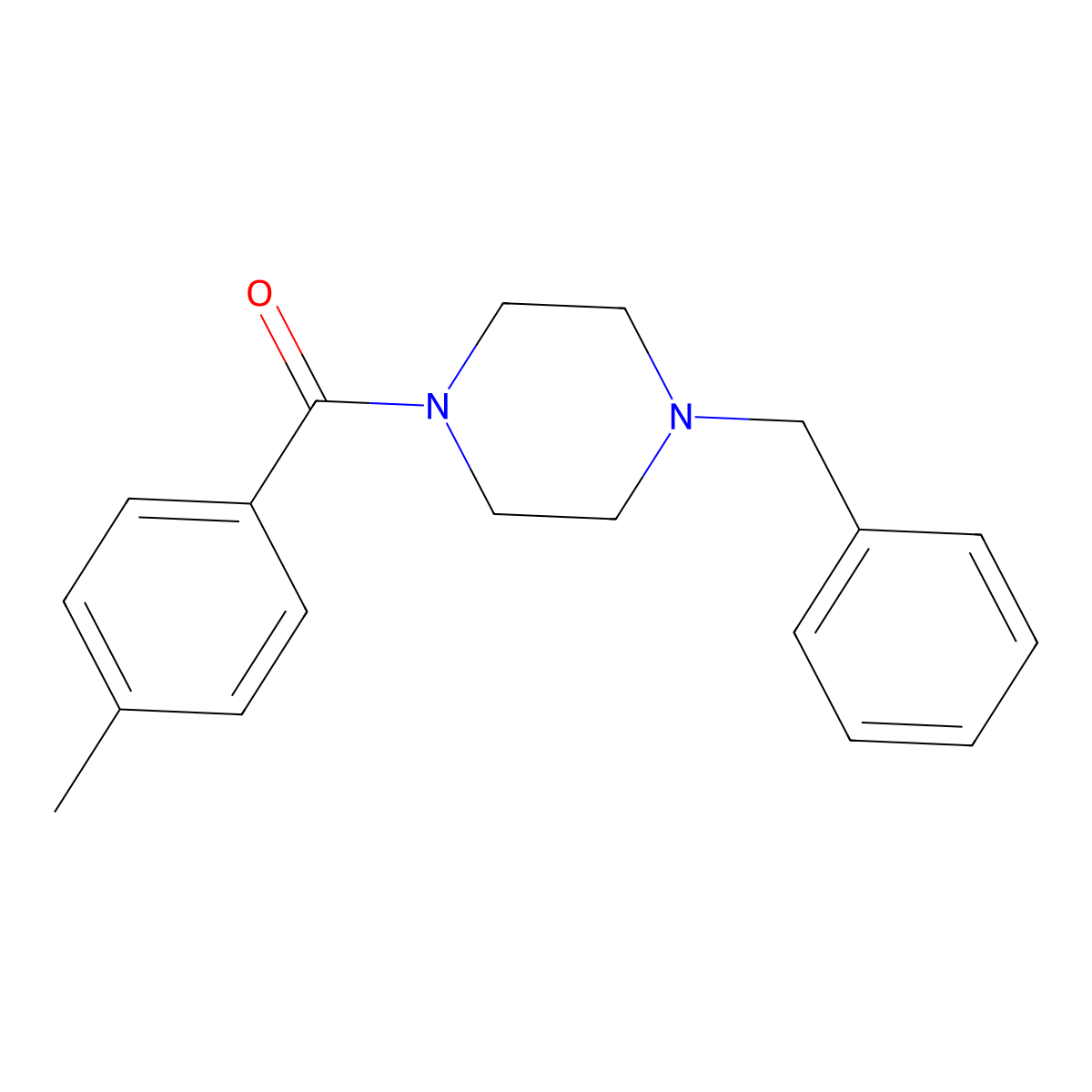1-Benzyl-4-(4-methylbenzoyl)piperazine molecular structure, CAS 219989-27-2