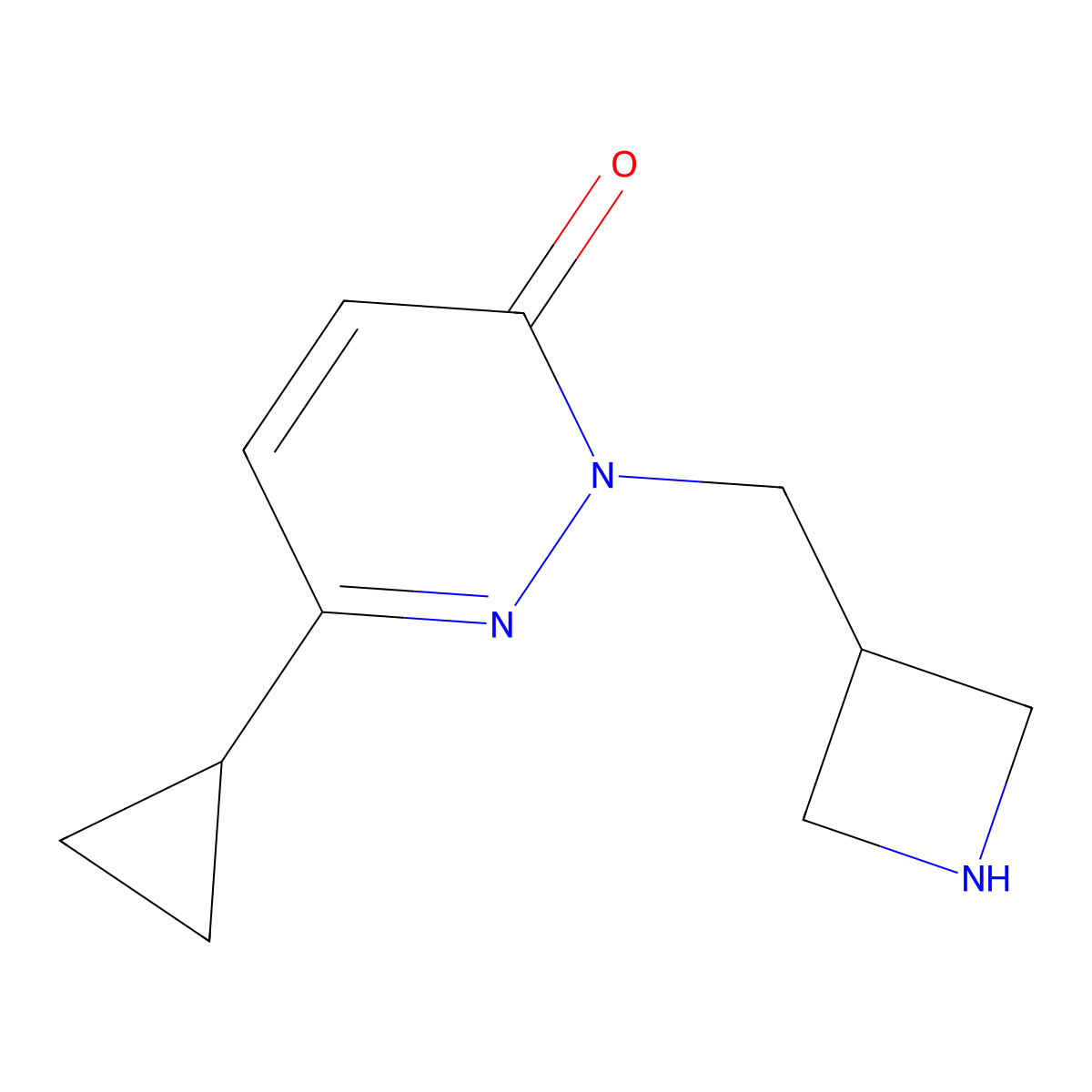 2-[(Azetidin-3-yl)methyl]-6-cyclopropyl-2,3-dihydropyridazin-3-one molecular structure, CAS 2199902-13-9