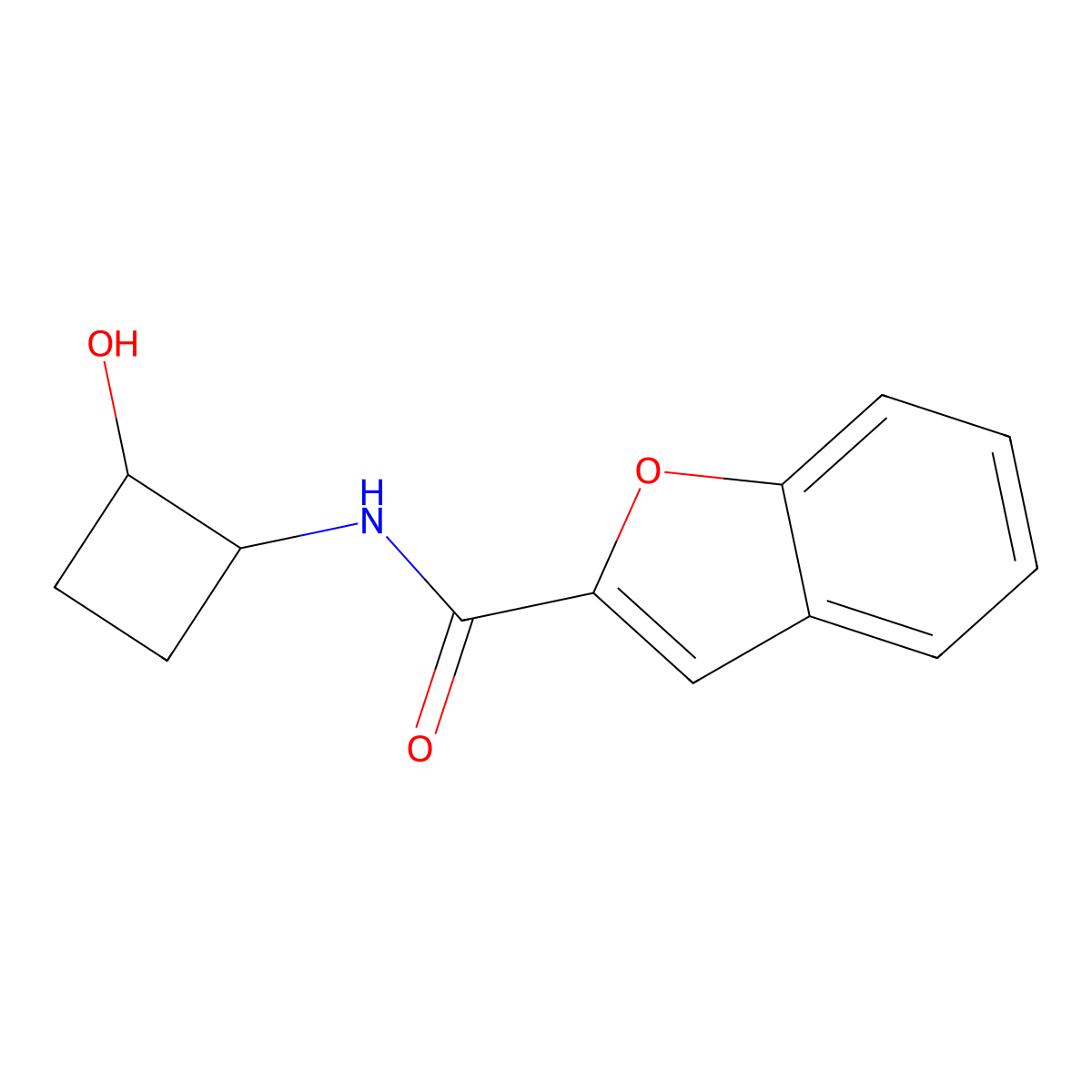 N-(2-hydroxycyclobutyl)-1-benzofuran-2-carboxamide molecular structure, CAS 2199902-74-2