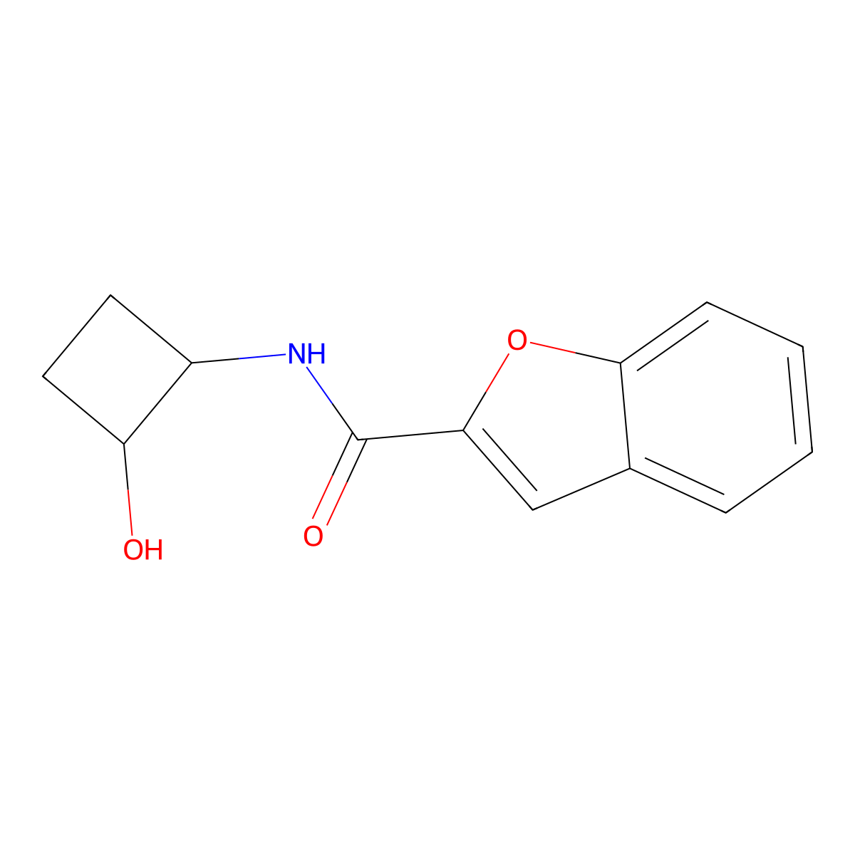 N-(2-hydroxycyclobutyl)-1-benzofuran-2-carboxamide molecular structure, CAS 2199902-74-2