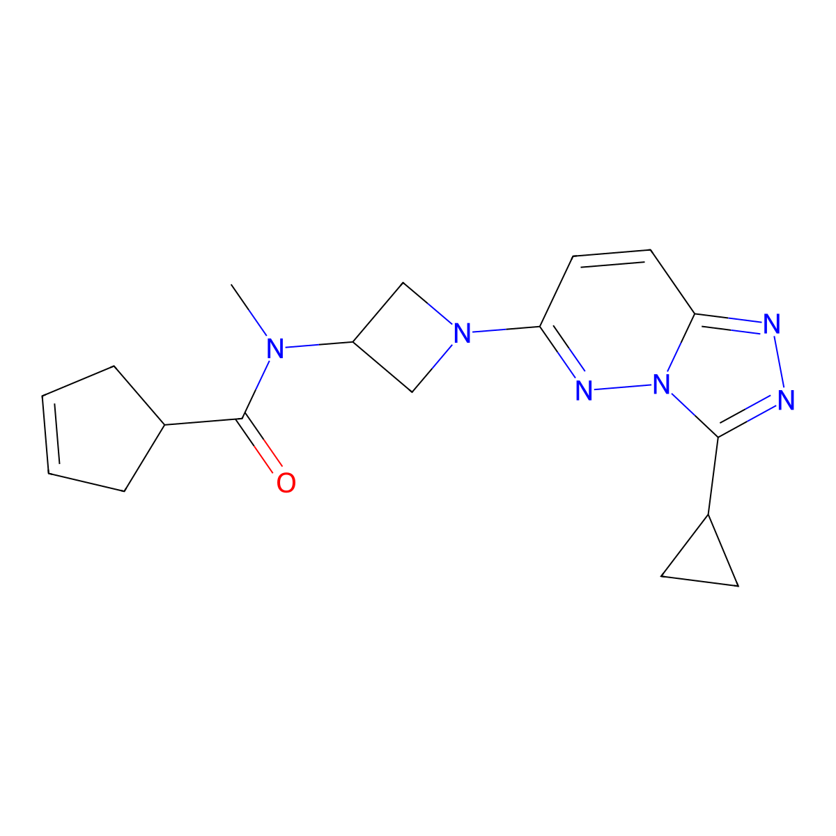 N-(1-{3-cyclopropyl-[1,2,4]triazolo[4,3-b]pyridazin-6-yl}azetidin-3-yl)-N-methylcyclopent-3-ene-1-carboxamide molecular structure, CAS 2199904-13-5