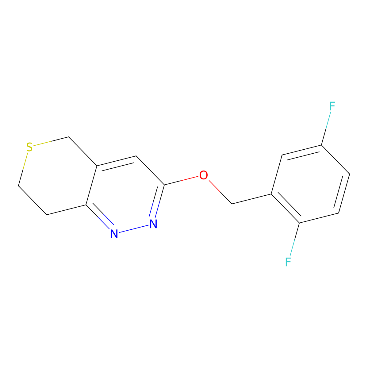 3-[(2,5-difluorophenyl)methoxy]-5H,7H,8H-thiopyrano[4,3-c]pyridazine molecular structure, CAS 2199904-44-2