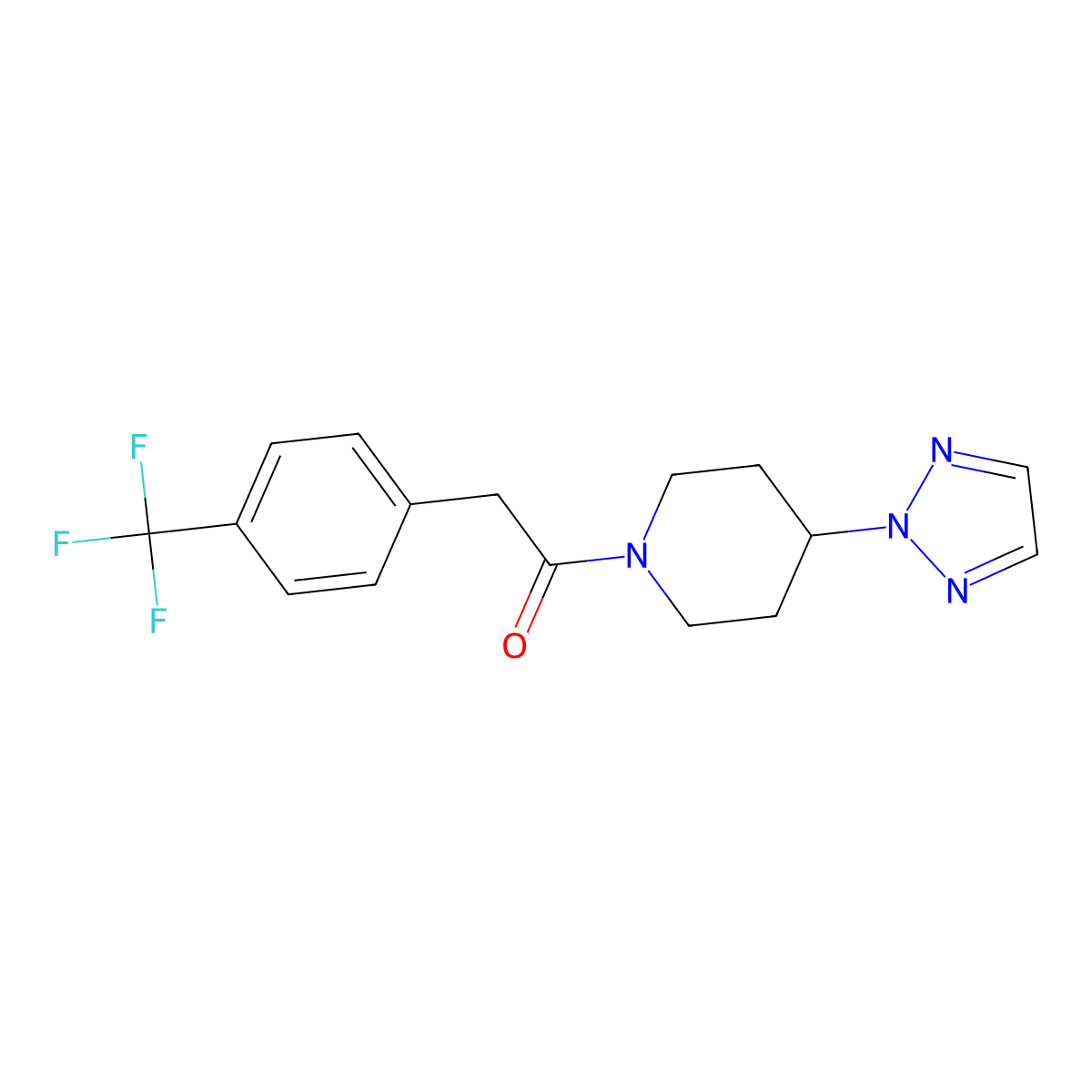 1-(4-(2H-1,2,3-triazol-2-yl)piperidin-1-yl)-2-(4-(trifluoromethyl)phenyl)ethanone molecular structure, CAS 2199906-45-9