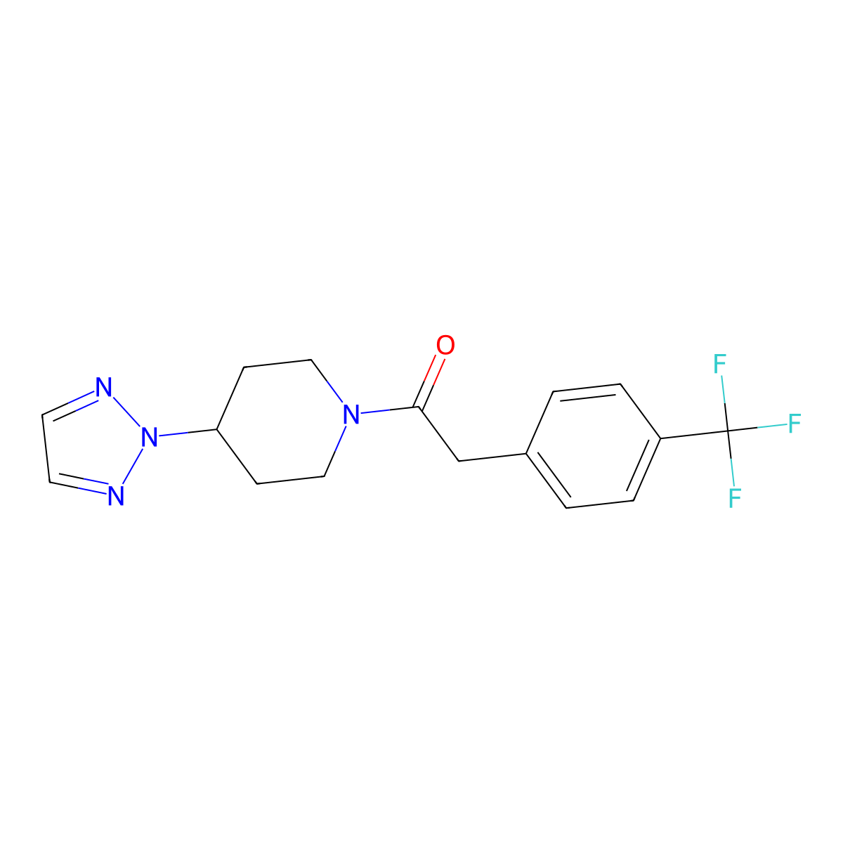 1-(4-(2H-1,2,3-triazol-2-yl)piperidin-1-yl)-2-(4-(trifluoromethyl)phenyl)ethanone molecular structure, CAS 2199906-45-9