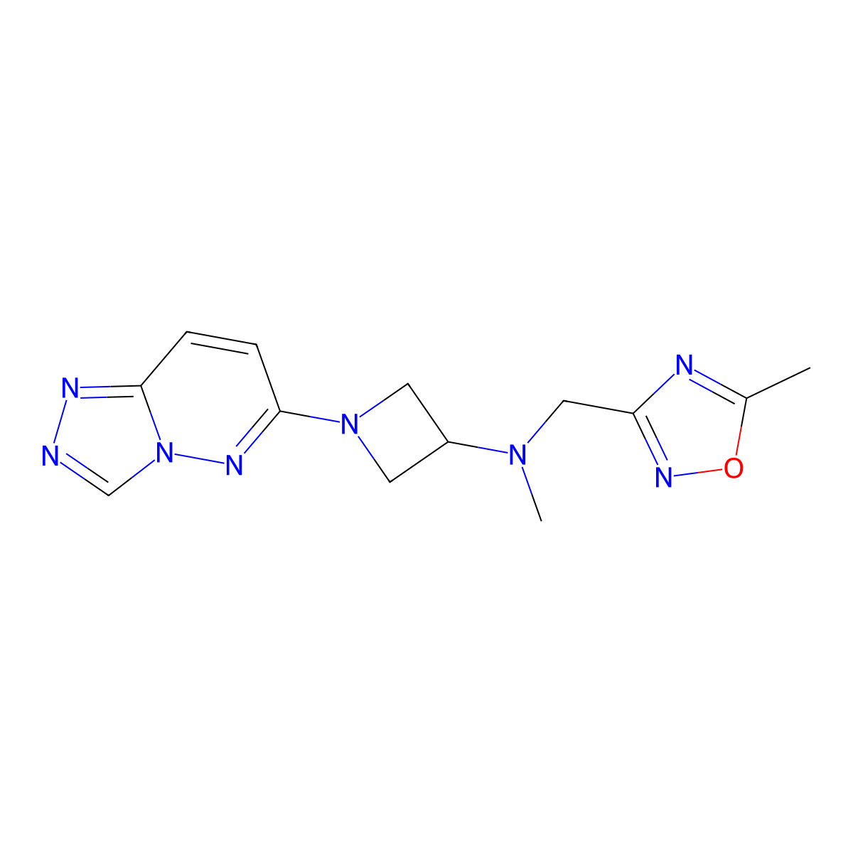 N-methyl-N-[(5-methyl-1,2,4-oxadiazol-3-yl)methyl]-1-{[1,2,4]triazolo[4,3-b]pyridazin-6-yl}azetidin-3-amine molecular structure, CAS 2199907-11-2