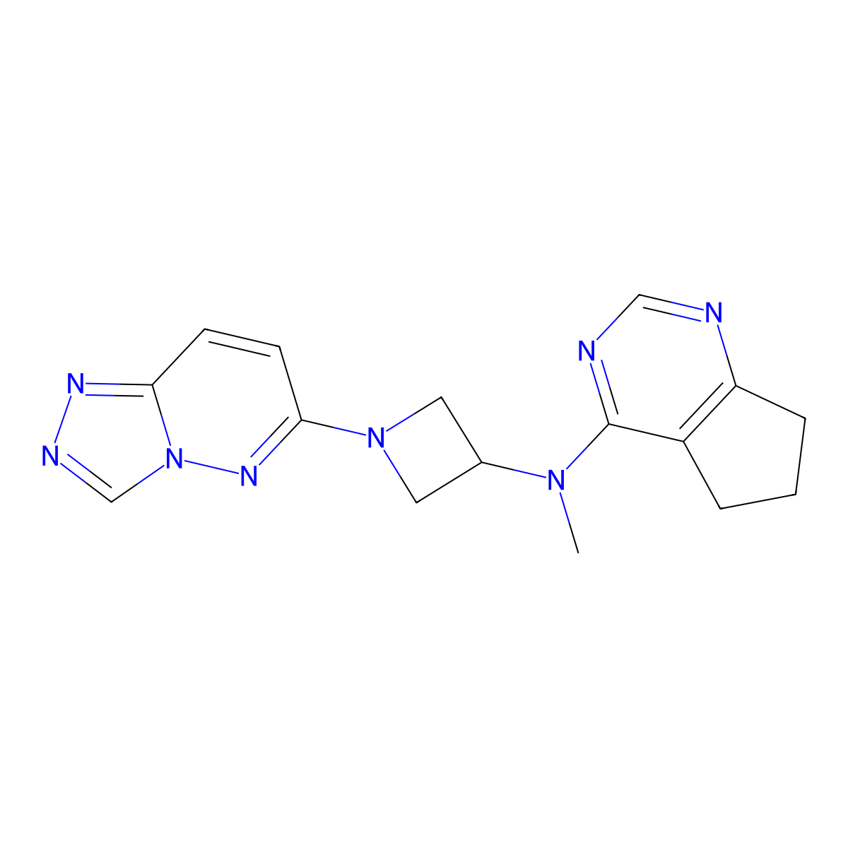N-{5H,6H,7H-cyclopenta[d]pyrimidin-4-yl}-N-methyl-1-{[1,2,4]triazolo[4,3-b]pyridazin-6-yl}azetidin-3-amine molecular structure, CAS 2199908-07-9