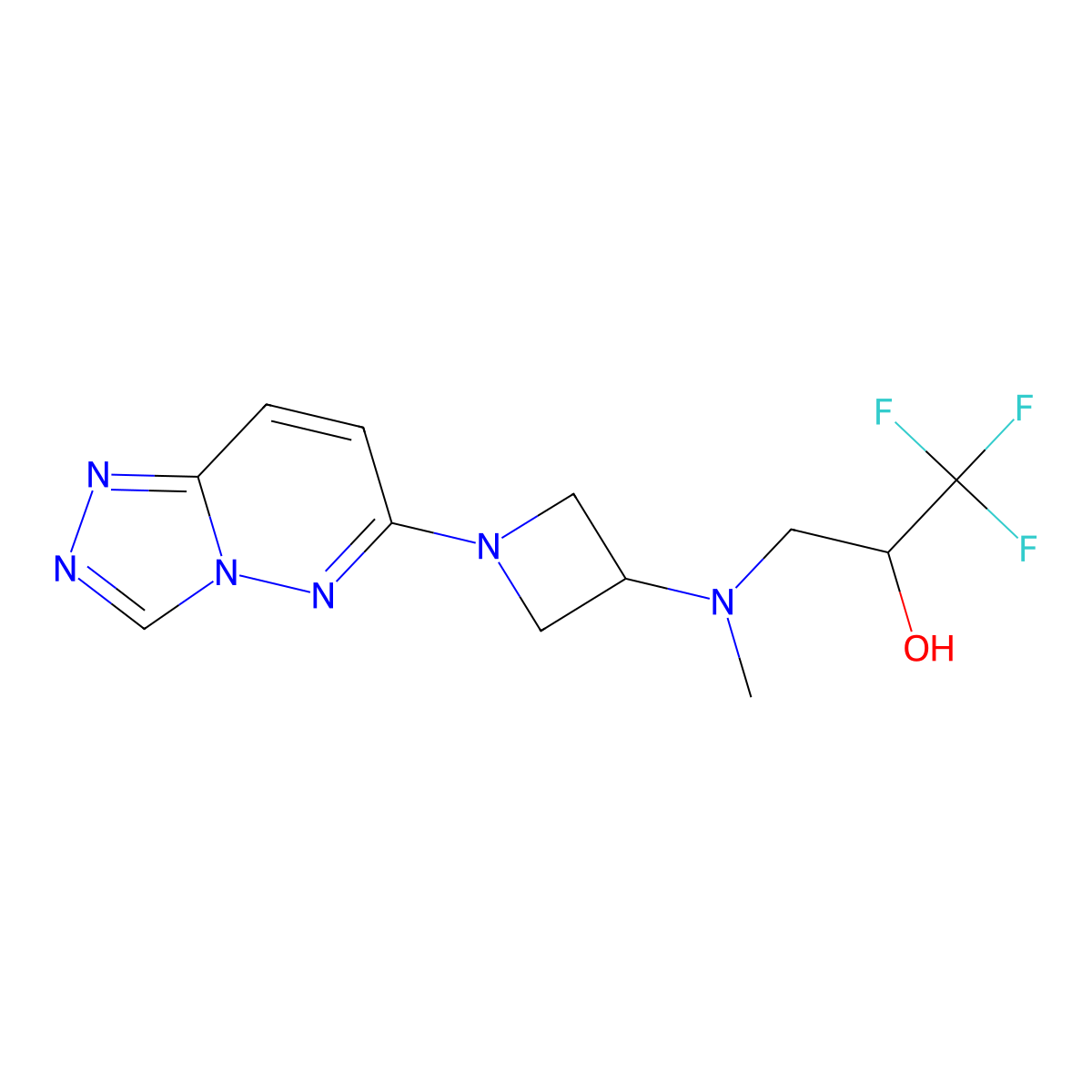 1,1,1-Trifluoro-3-[methyl(1-{[1,2,4]triazolo[4,3-b]pyridazin-6-yl}azetidin-3-yl)amino]propan-2-ol molecular structure, CAS 2199936-20-2