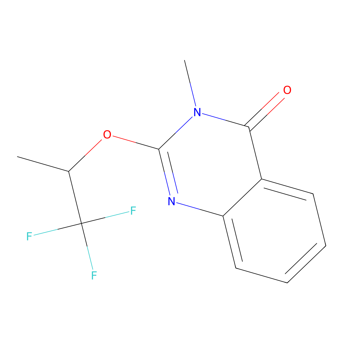 3-Methyl-2-[(1,1,1-trifluoropropan-2-yl)oxy]-3,4-dihydroquinazolin-4-one molecular structure, CAS 2199936-91-7