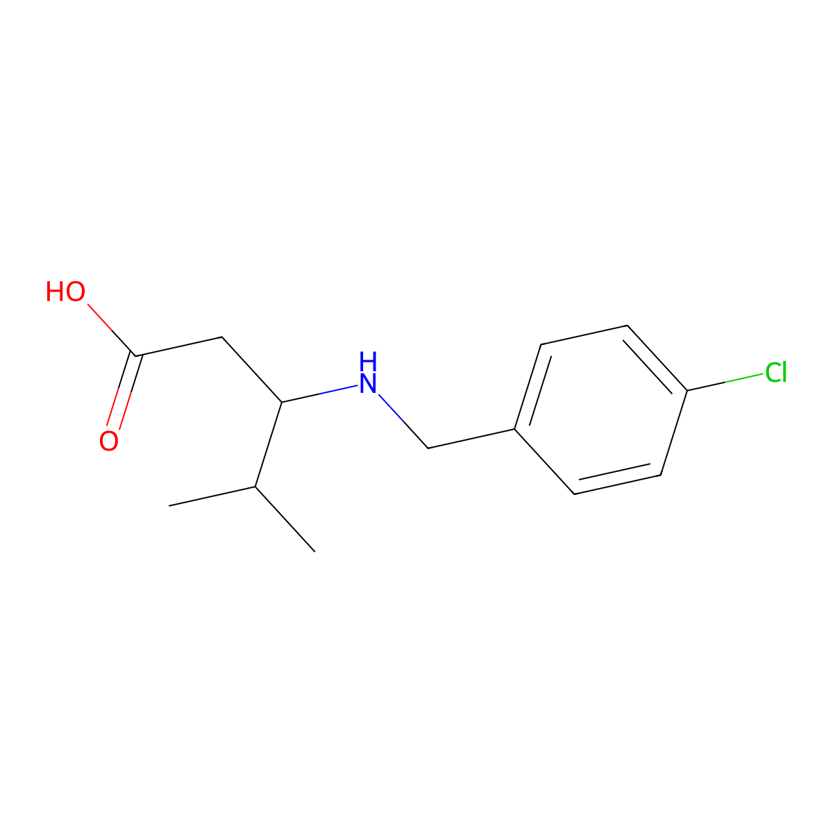 3-{[(4-Chlorophenyl)methyl]amino}-4-methylpentanoic acid molecular structure, CAS 2199961-05-0