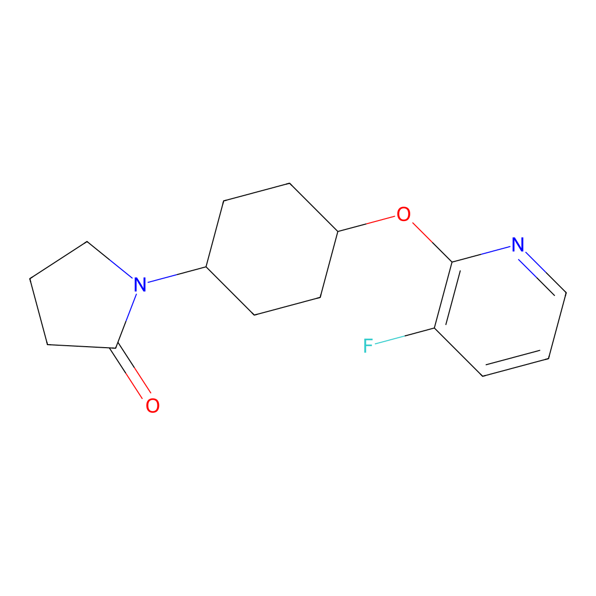 1-{4-[(3-Fluoropyridin-2-yl)oxy]cyclohexyl}pyrrolidin-2-one molecular structure, CAS 2199970-00-6
