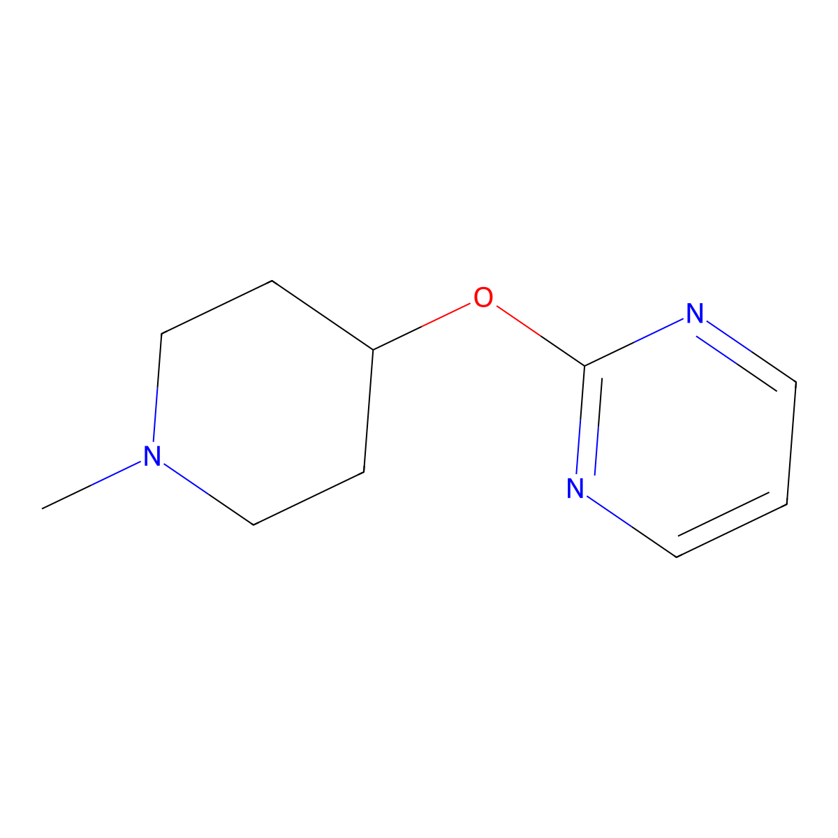 2-[(1-Methylpiperidin-4-yl)oxy]pyrimidine molecular structure, CAS 2199970-66-4