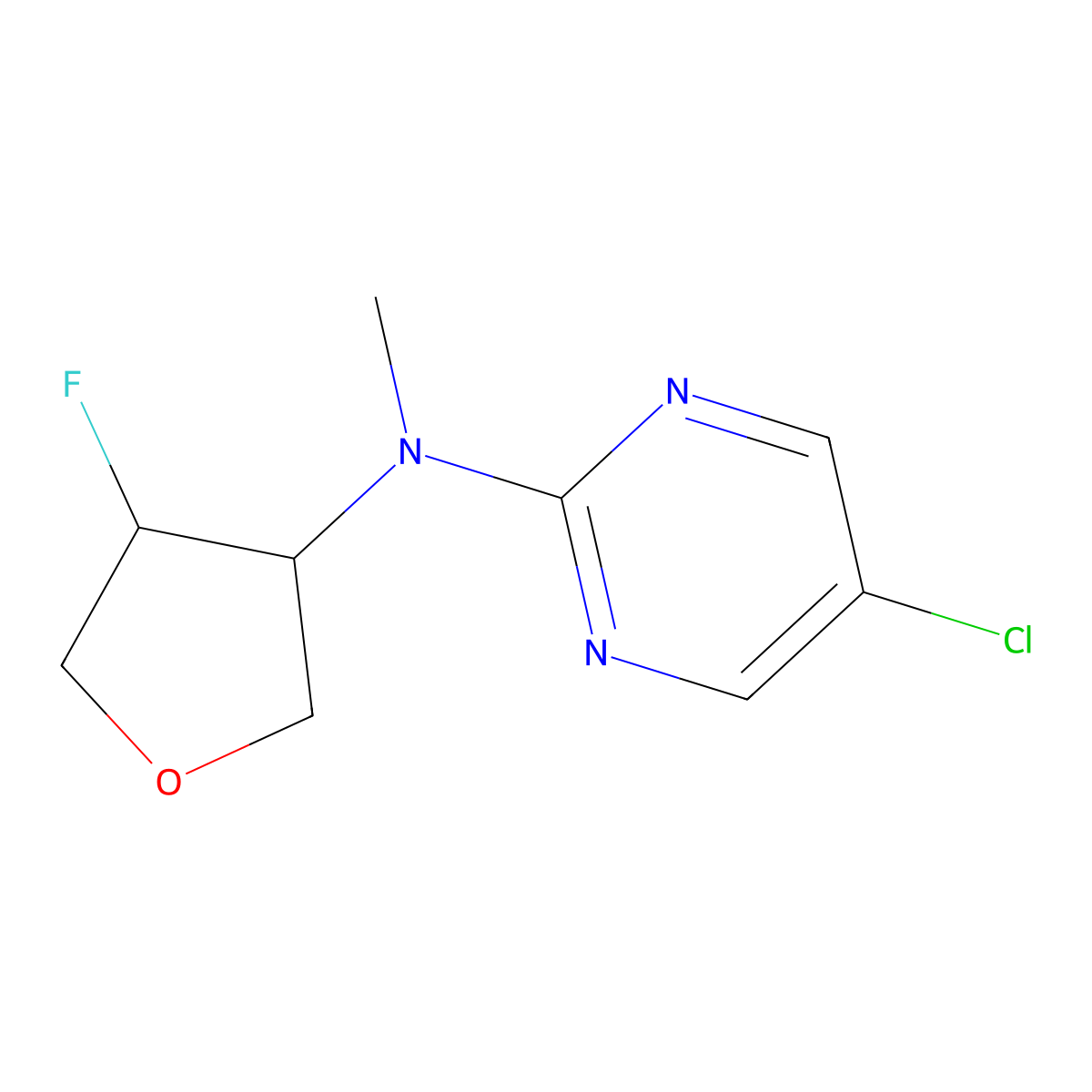 5-chloro-N-(4-fluorooxolan-3-yl)-N-methylpyrimidin-2-amine molecular structure, CAS 2199970-90-4