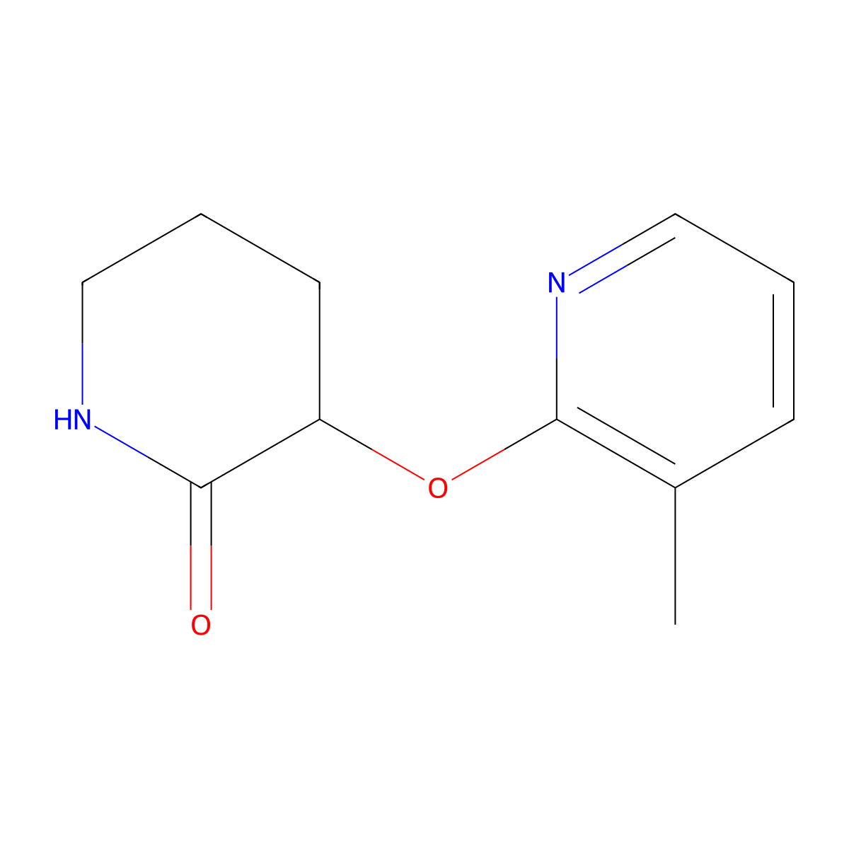 3-[(3-Methylpyridin-2-yl)oxy]piperidin-2-one molecular structure, CAS 2199971-62-3