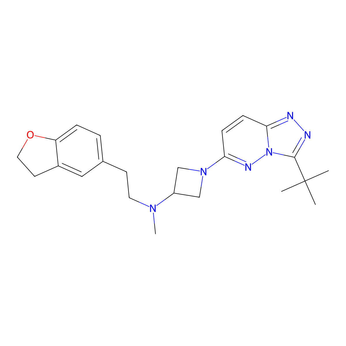 1-{3-tert-butyl-[1,2,4]triazolo[4,3-b]pyridazin-6-yl}-N-[2-(2,3-dihydro-1-benzofuran-5-yl)ethyl]-N-methylazetidin-3-amine molecular structure, CAS 2199979-75-2