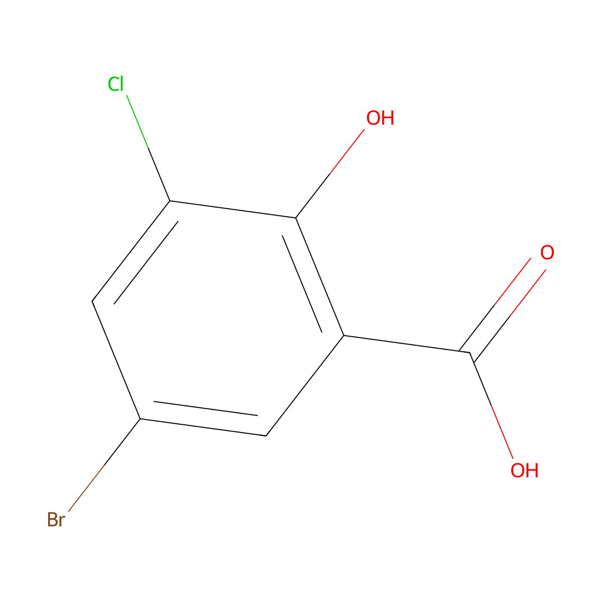 5-Bromo-3-chloro-2-hydroxybenzoic acid molecular structure, CAS 2200-85-3