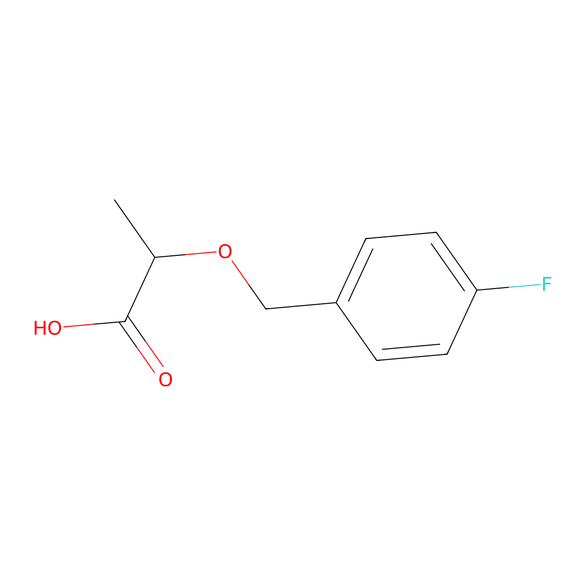 2-((4-Fluorophenyl)methoxy)propanoic acid molecular structure, CAS 220000-23-7