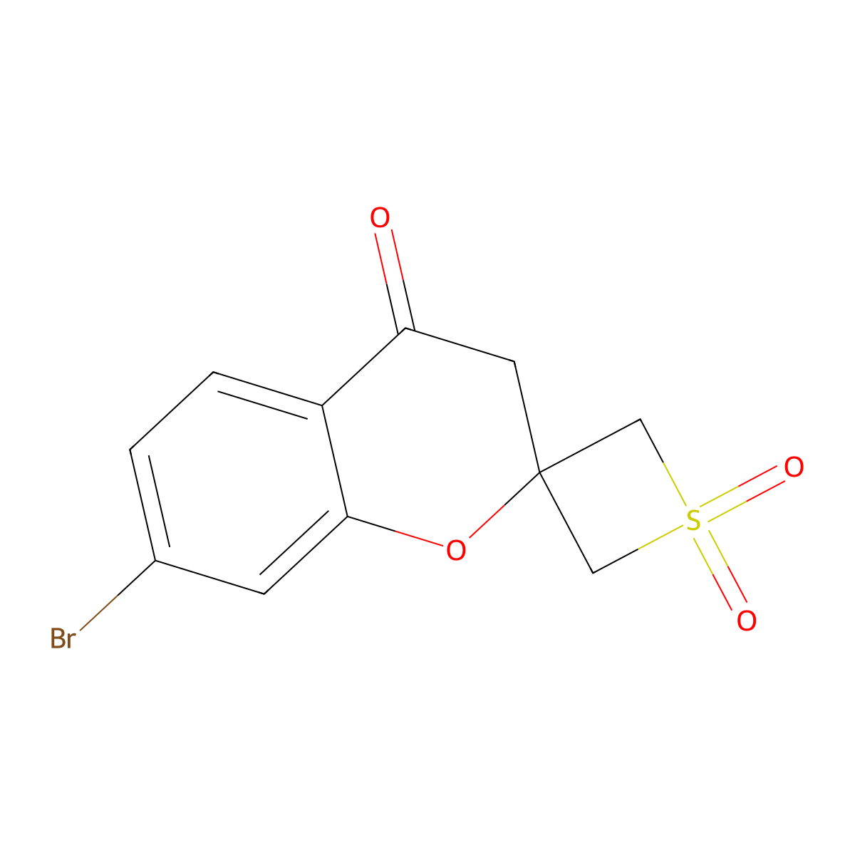 7-Bromospiro[chromane-2,3'-thietan]-4-one 1',1'-dioxide molecular structure, CAS 2200003-26-3