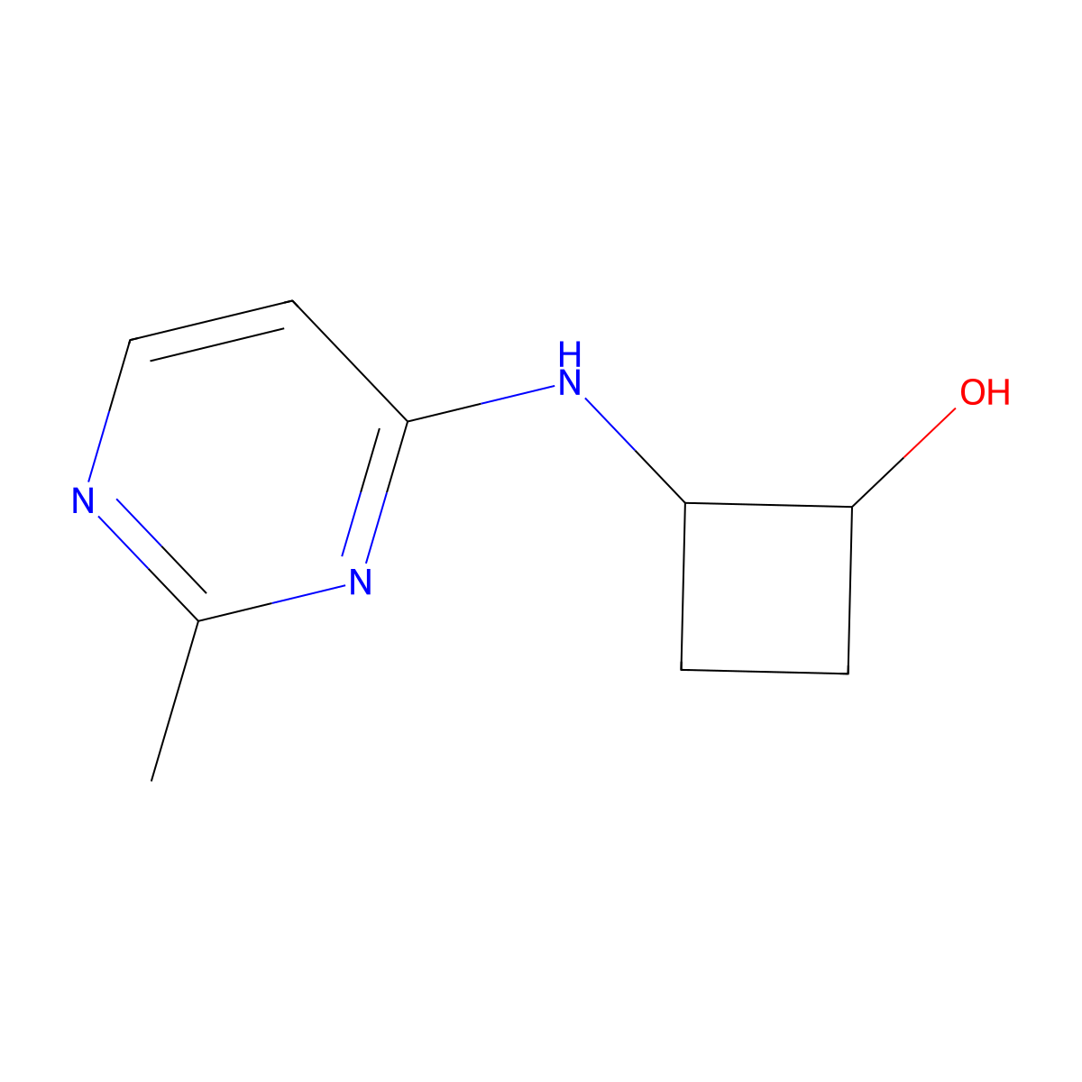 2-[(2-Methylpyrimidin-4-yl)amino]cyclobutan-1-ol molecular structure, CAS 2200034-17-7
