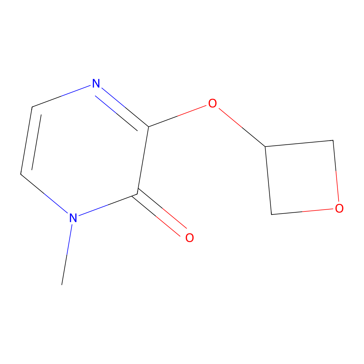 1-Methyl-3-(oxetan-3-yloxy)-1,2-dihydropyrazin-2-one molecular structure, CAS 2200034-49-5