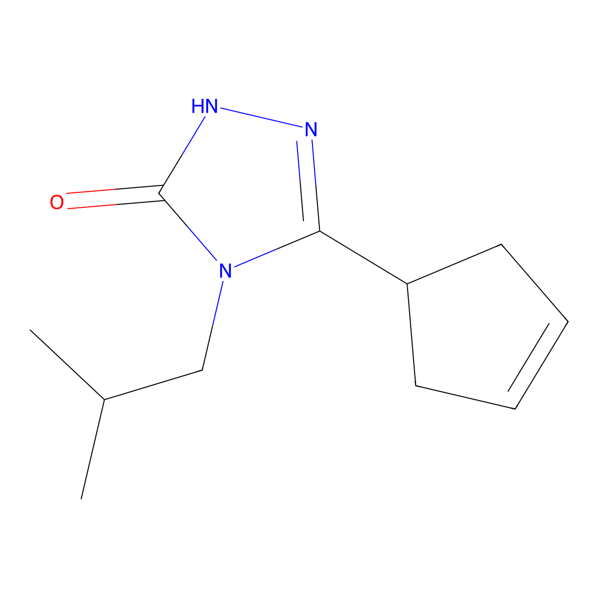 3-(cyclopent-3-en-1-yl)-4-(2-methylpropyl)-4,5-dihydro-1H-1,2,4-triazol-5-one molecular structure, CAS 2200035-59-0