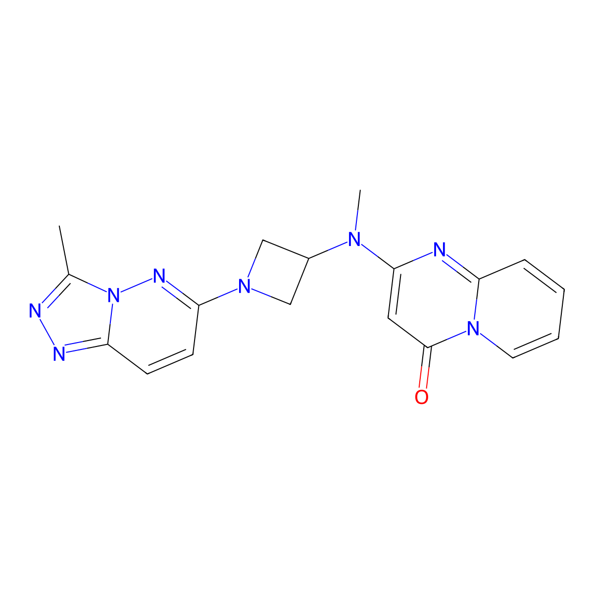 2-[methyl(1-{3-methyl-[1,2,4]triazolo[4,3-b]pyridazin-6-yl}azetidin-3-yl)amino]-4H-pyrido[1,2-a]pyrimidin-4-one molecular structure, CAS 2200036-15-1