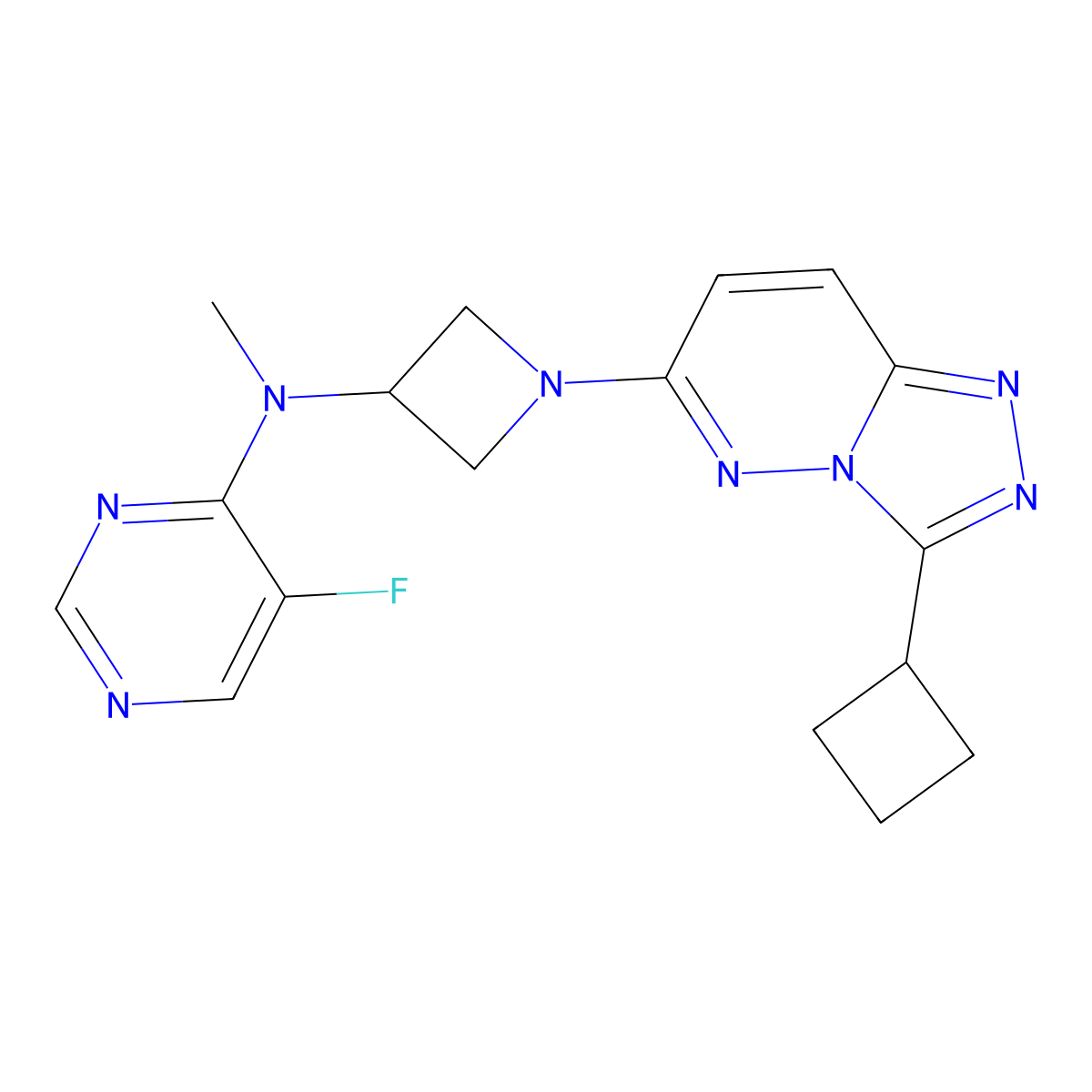 N-(1-{3-cyclobutyl-[1,2,4]triazolo[4,3-b]pyridazin-6-yl}azetidin-3-yl)-5-fluoro-N-methylpyrimidin-4-amine molecular structure, CAS 2200039-91-2