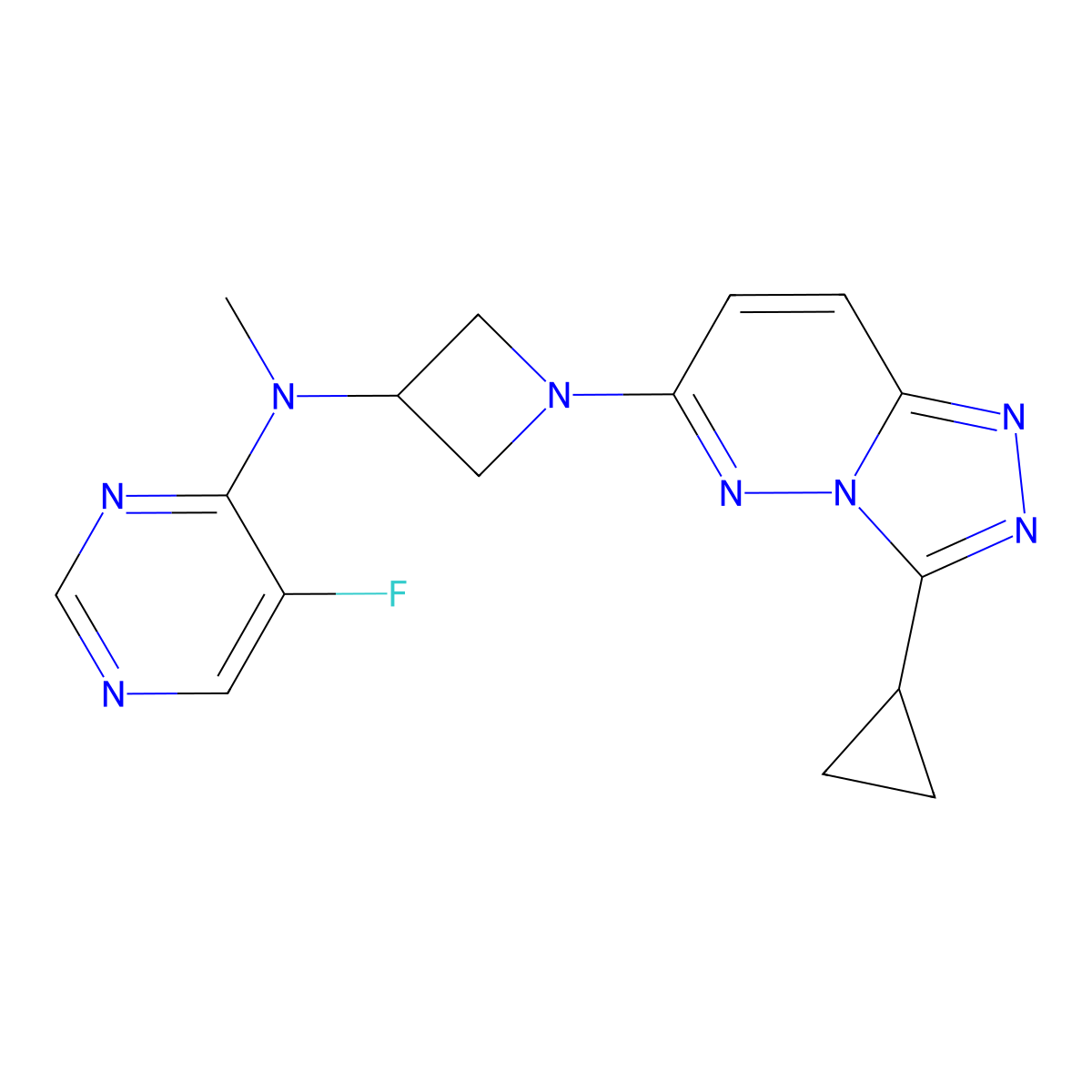 N-(1-{3-cyclopropyl-[1,2,4]triazolo[4,3-b]pyridazin-6-yl}azetidin-3-yl)-5-fluoro-N-methylpyrimidin-4-amine molecular structure, CAS 2200040-24-8