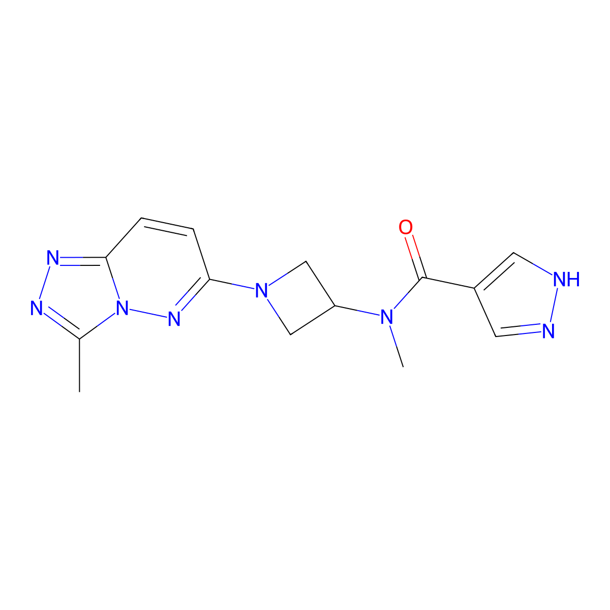 N-methyl-N-(1-{3-methyl-[1,2,4]triazolo[4,3-b]pyridazin-6-yl}azetidin-3-yl)-1H-pyrazole-4-carboxamide molecular structure, CAS 2200040-38-4