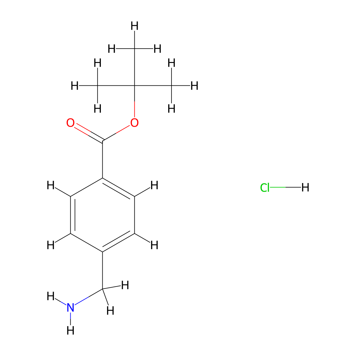 Tert-butyl 4-(aminomethyl)benzoate hydrochloride molecular structure, CAS 2200044-47-7