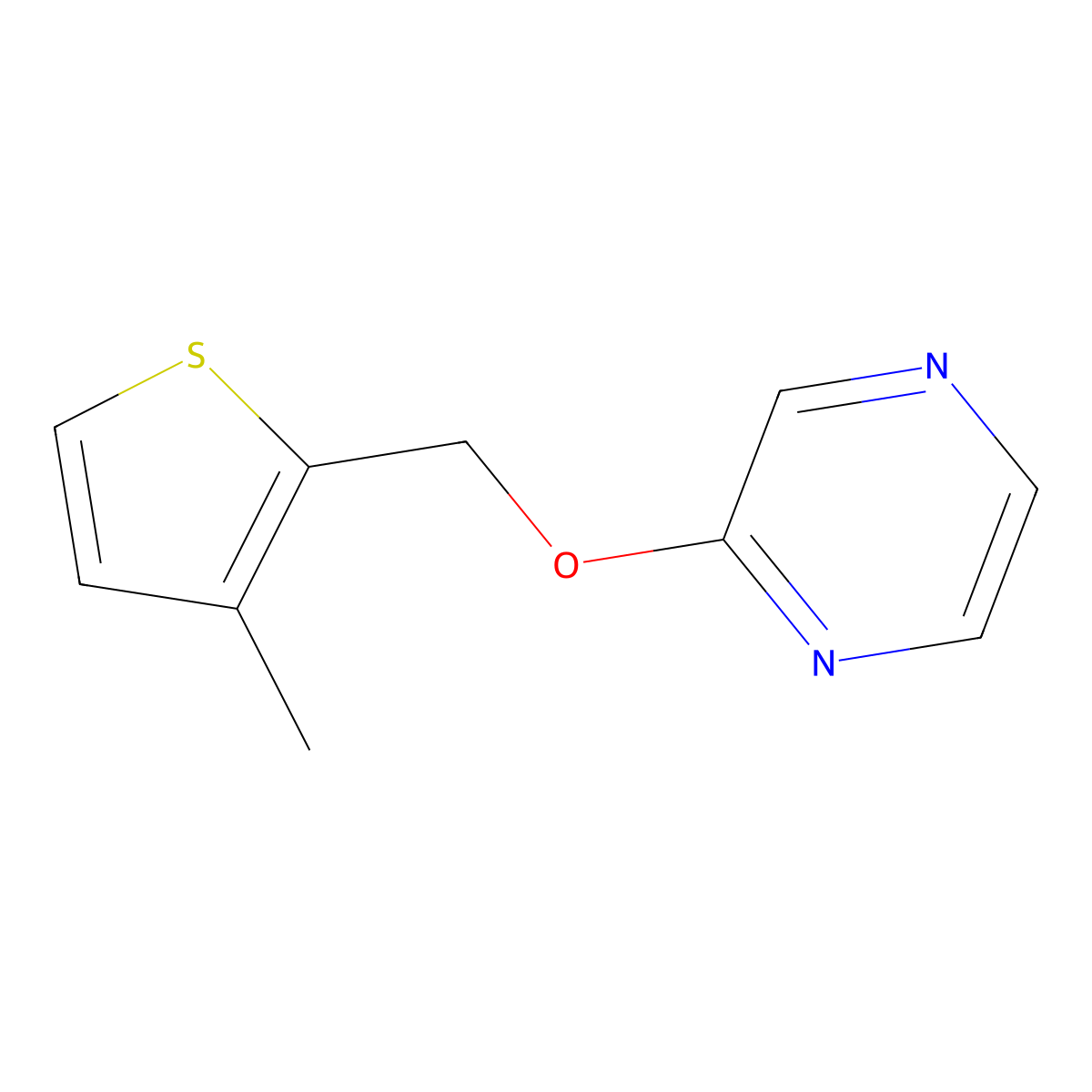 2-[(3-Methylthiophen-2-yl)methoxy]pyrazine molecular structure, CAS 2200067-75-8