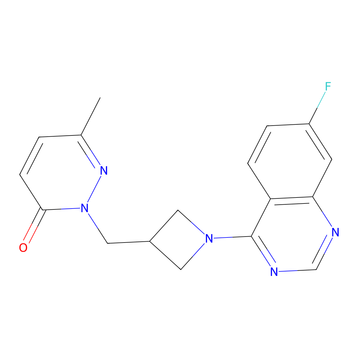 2-{[1-(7-Fluoroquinazolin-4-yl)azetidin-3-yl]methyl}-6-methyl-2,3-dihydropyridazin-3-one molecular structure, CAS 2200067-87-2