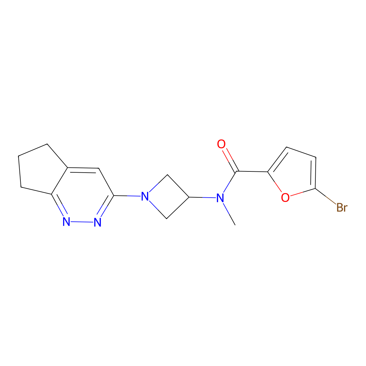 5-bromo-N-(1-{5H,6H,7H-cyclopenta[c]pyridazin-3-yl}azetidin-3-yl)-N-methylfuran-2-carboxamide molecular structure, CAS 2200068-05-7
