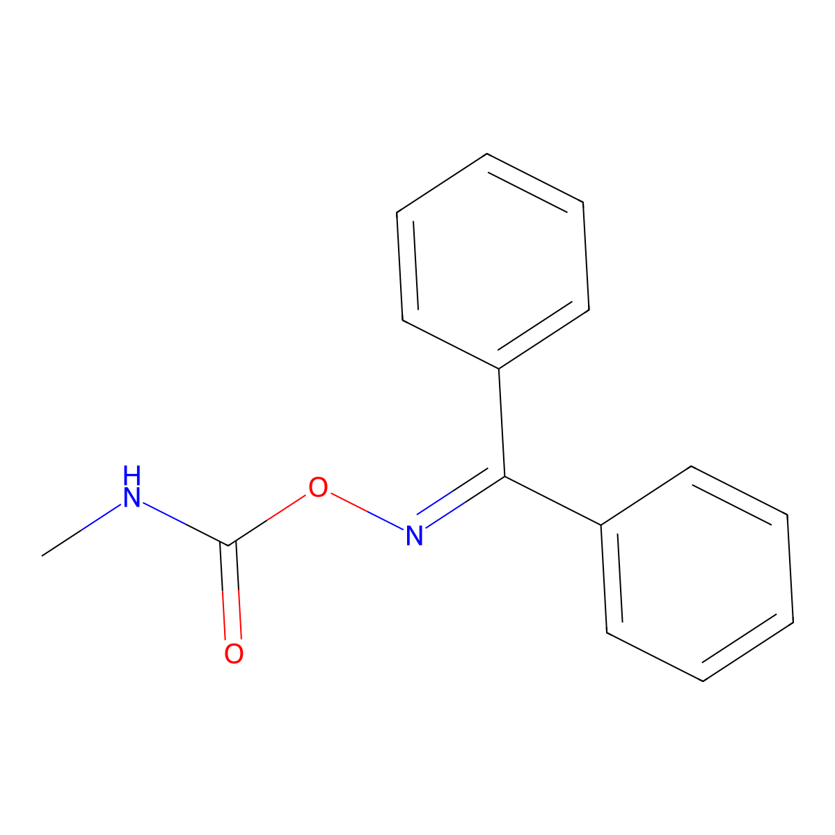 {[(Diphenylmethylidene)amino]oxy}(methylamino)methanone molecular structure, CAS 22001-32-7
