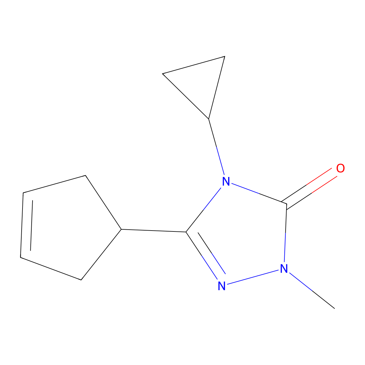 3-(cyclopent-3-en-1-yl)-4-cyclopropyl-1-methyl-4,5-dihydro-1H-1,2,4-triazol-5-one molecular structure, CAS 2200106-60-9