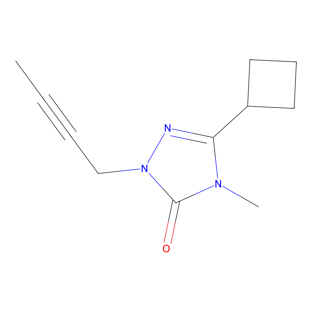 1-(but-2-yn-1-yl)-3-cyclobutyl-4-methyl-4,5-dihydro-1H-1,2,4-triazol-5-one molecular structure, CAS 2200106-63-2
