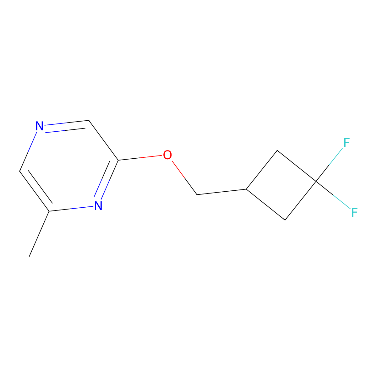 2-[(3,3-Difluorocyclobutyl)methoxy]-6-methylpyrazine molecular structure, CAS 2200107-38-4