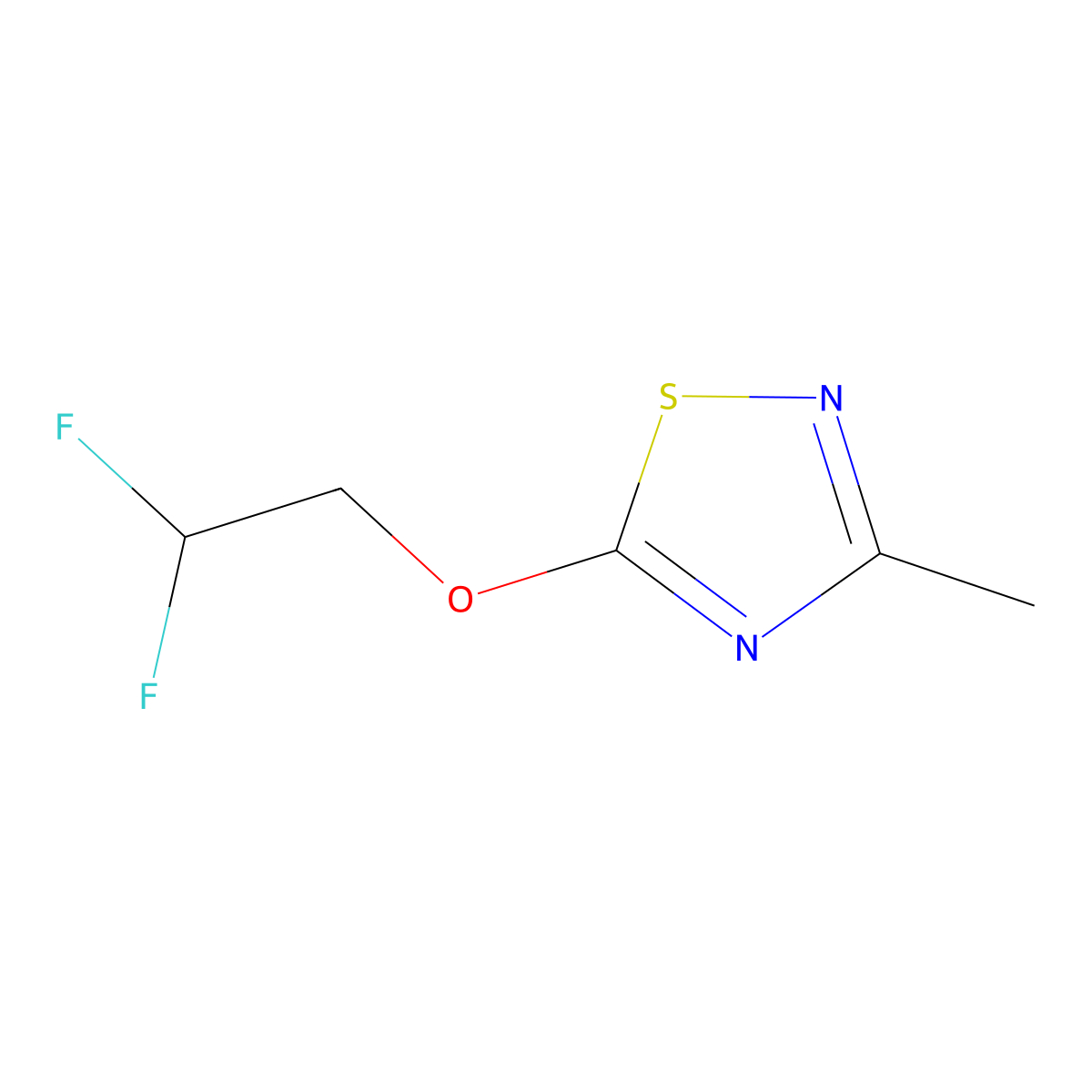 5-(2,2-Difluoroethoxy)-3-methyl-1,2,4-thiadiazole molecular structure, CAS 2200107-81-7
