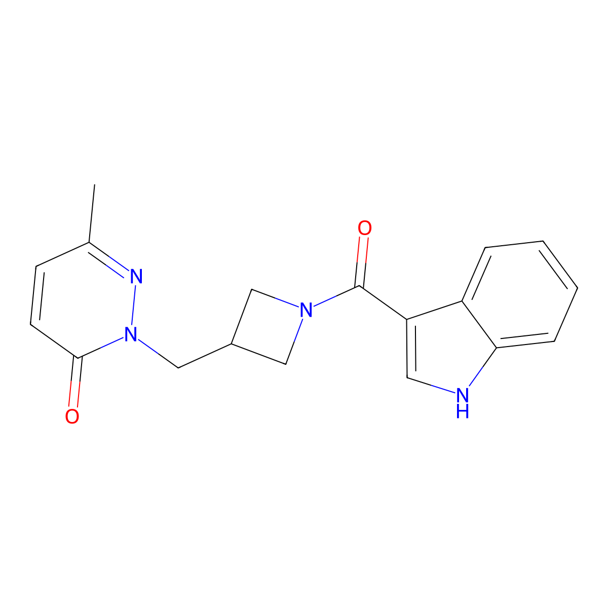 2-{[1-(1H-indole-3-carbonyl)azetidin-3-yl]methyl}-6-methyl-2,3-dihydropyridazin-3-one molecular structure, CAS 2200110-69-4